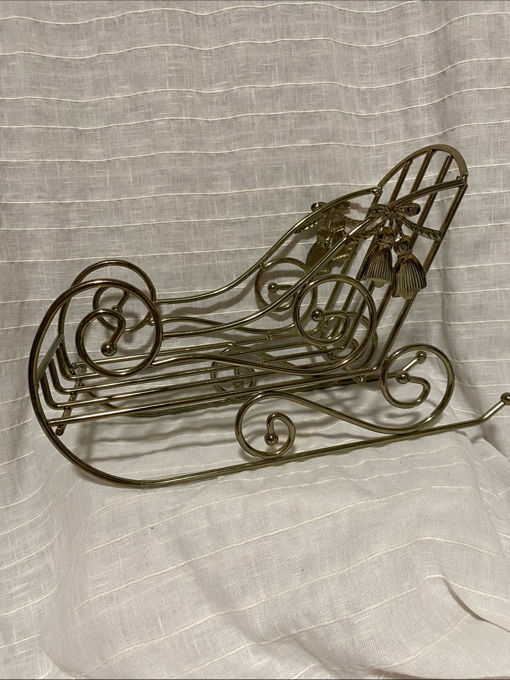 Decorative brass Sleigh - Gold Holiday Accent
